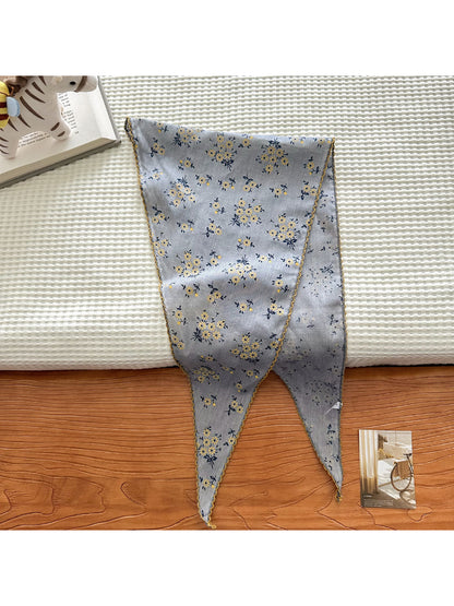 Scarvii - Daisy Print Gold Edge Scarf