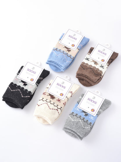 Rufia - Adorable Dog Pattern Thickened Mid-Calf Socks