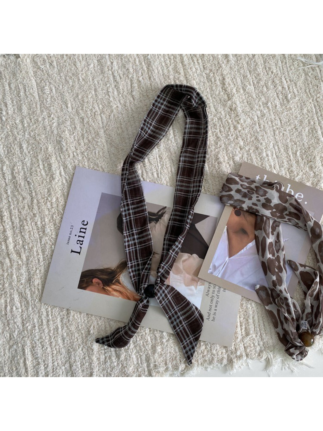 Scarvii Loop Bead Skinny Scarf