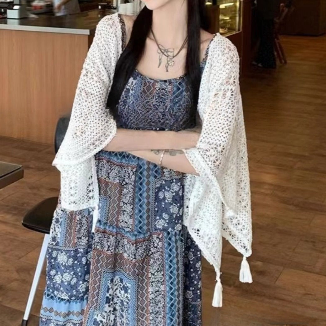 Crosa - Vintage Boho Knit Cardigan Cover-Up
