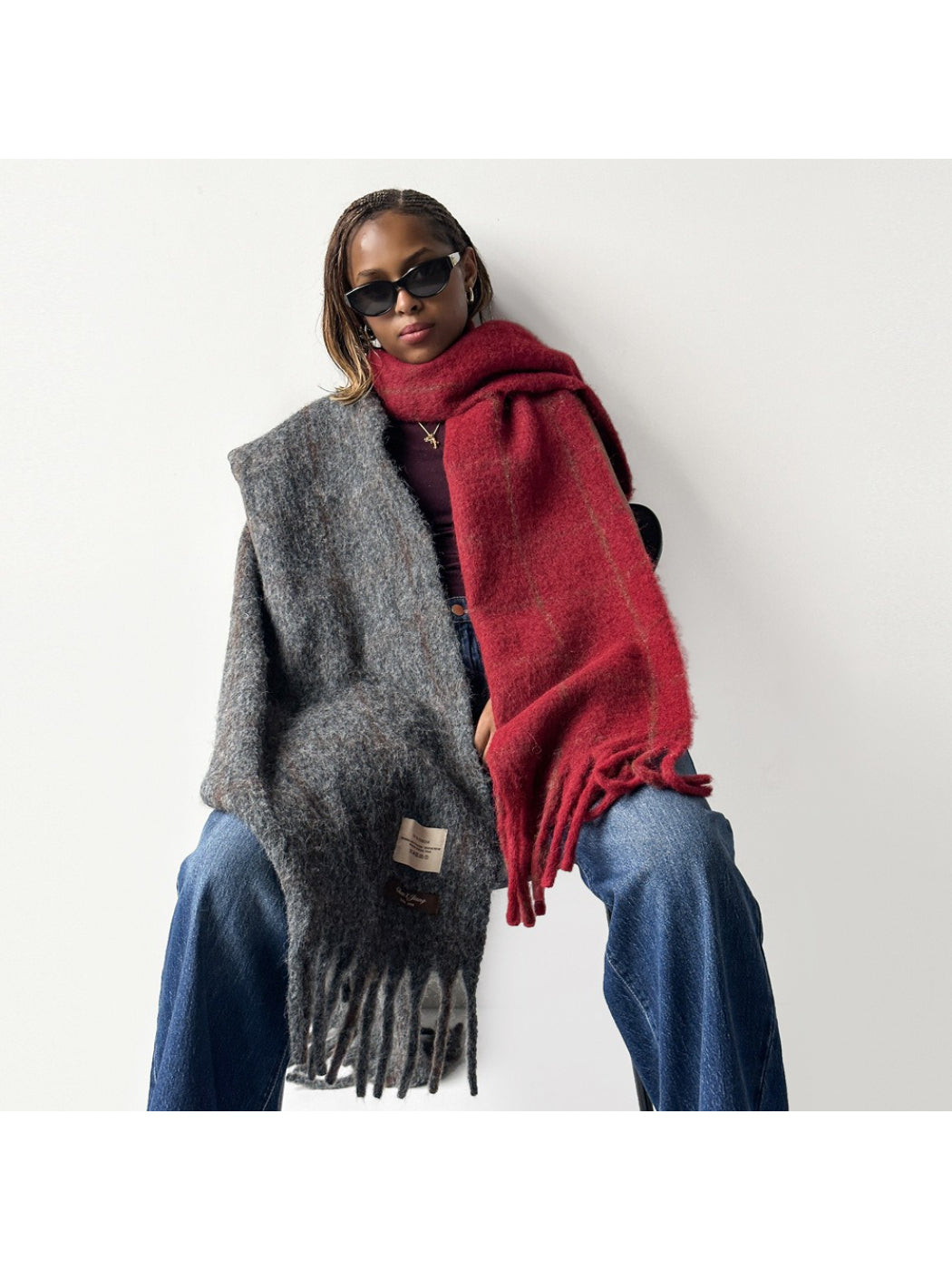 Scarvii - Soft Brushed Plaid Winter Scarf
