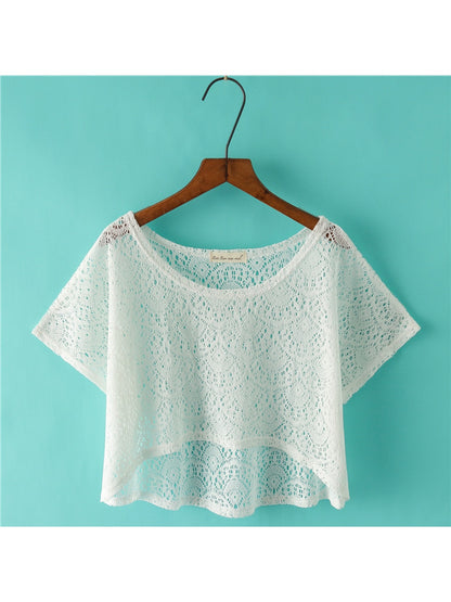 Crosa - White Loose Fit Short Beach Cover Up