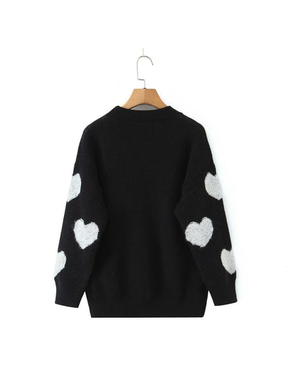 Crosa Women S Fall 3D Heart Knit Sweater accessory detail view