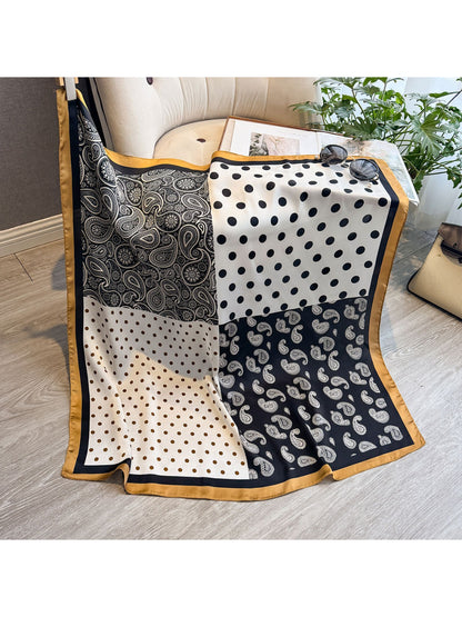 Scarvii - Patchwork Dot Paisley Print Scarf