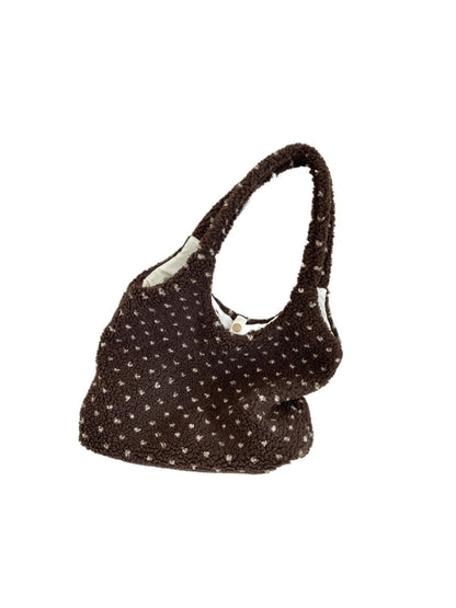 Cosbai – Plush Heart Tote Shoulder Bag