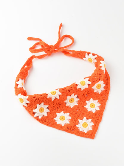 Haila - Floral Woven Flower Hairband - red - product image