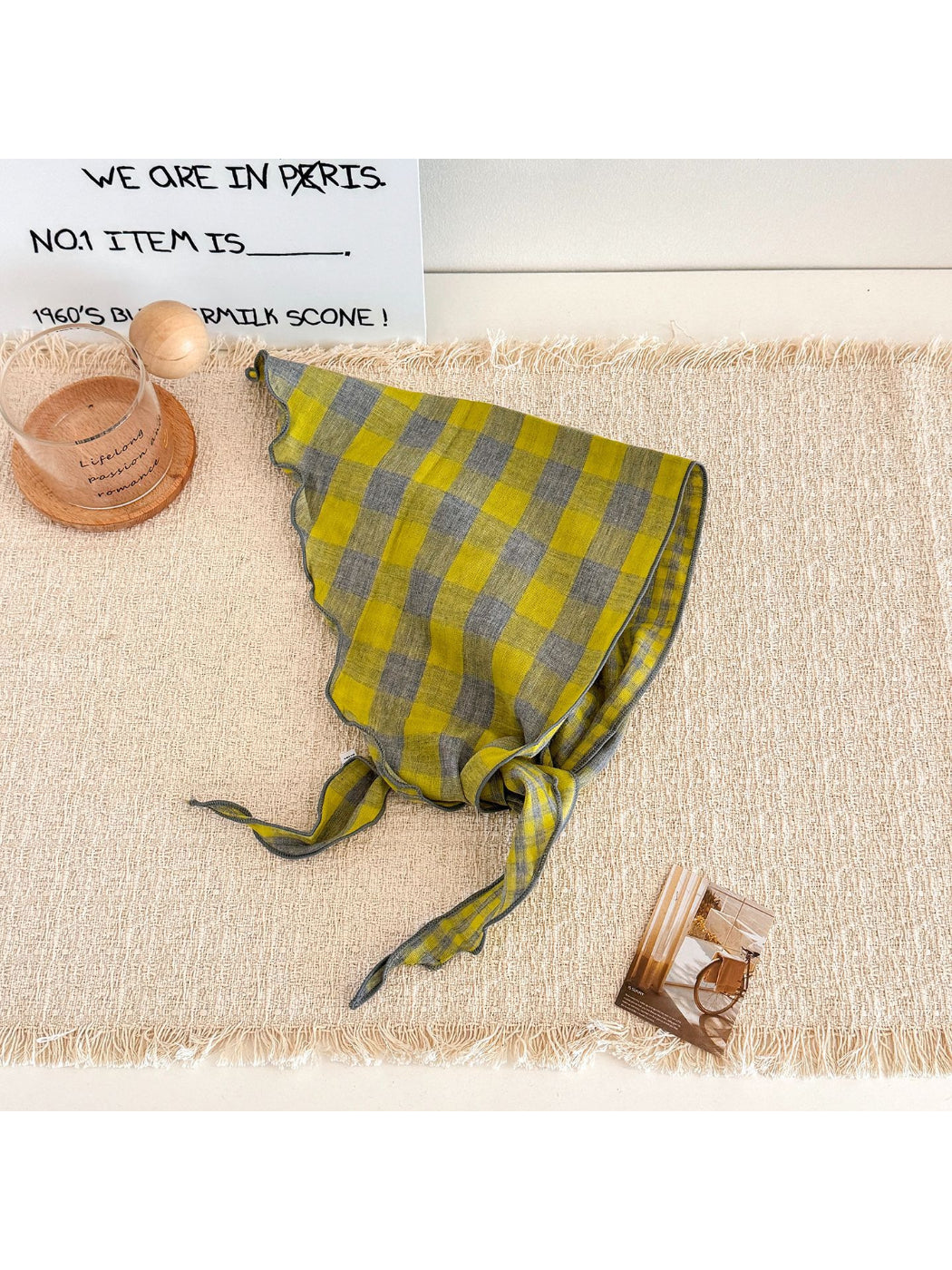 Scarvii - Gingham Check Ruffle Edge Scarf