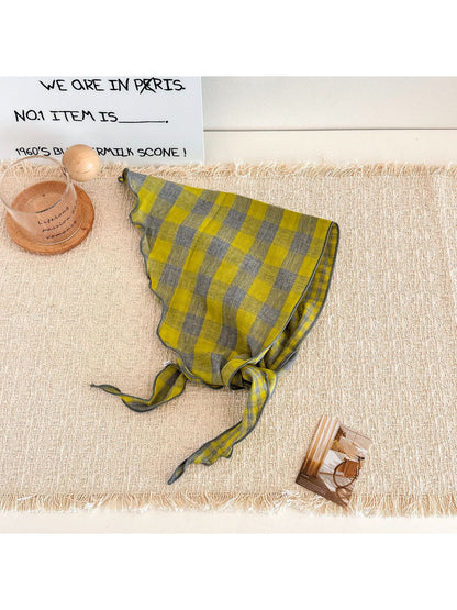 Scarvii - Gingham Check Ruffle Edge Scarf