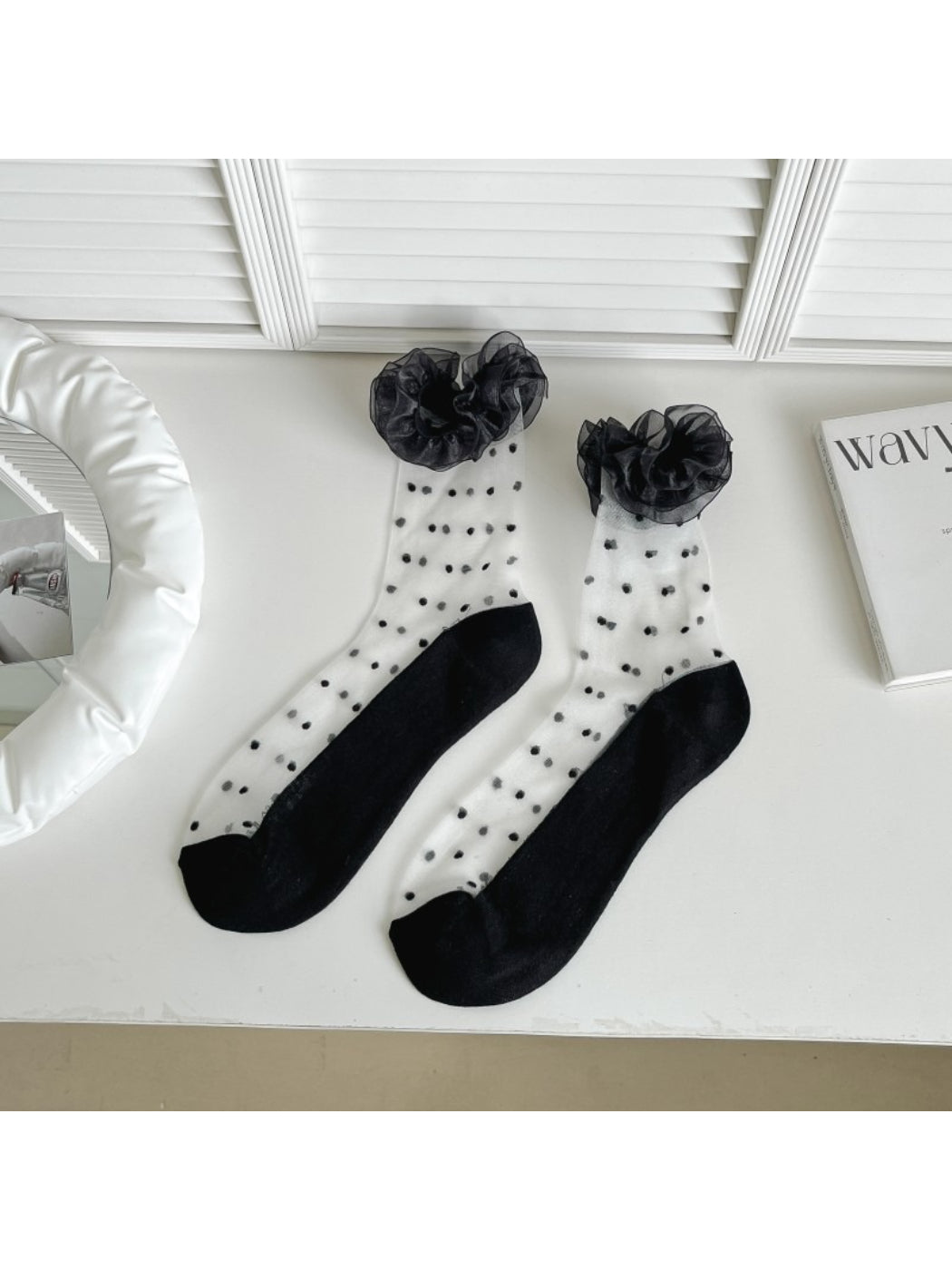 Rufia - Sheer Polka Dot Ruffle Socks product image 4