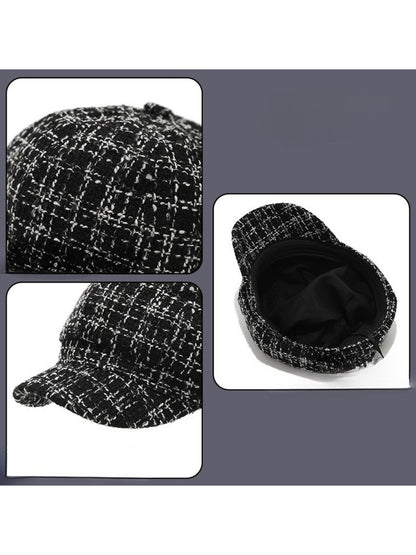 Haila - Textured Tweed Newsboy Hat