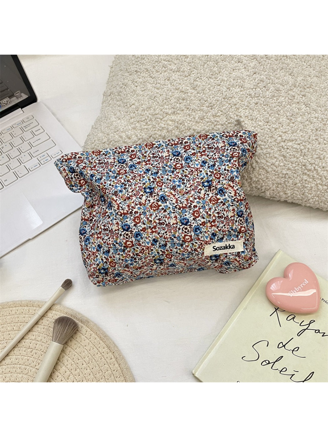 Cosbai - Retro Floral Cosmetic Pouch
