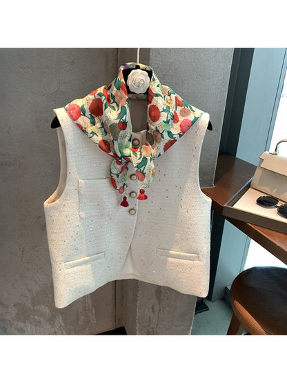 Scarvii - Floral Pattern Elegant Square Scarf