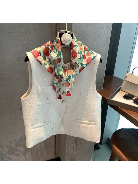 Scarvii - Floral Pattern Elegant Square Scarf