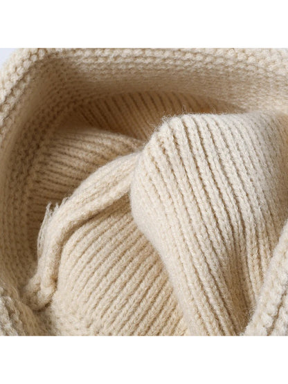 Haila - Contrast Trim Fold-Over Knit Beanie