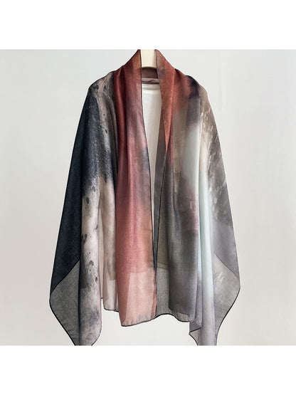 Scarvii - Abstract Wave Print Summer Wrap Scarf