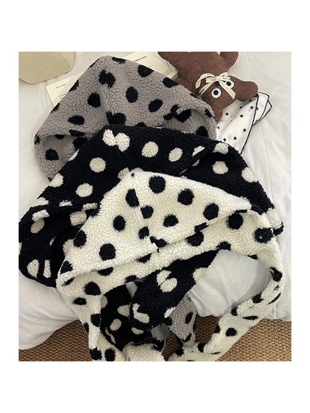Haila Polka Dot Earflap Hat hat shape