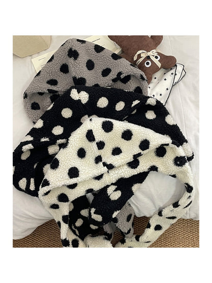 Haila Polka Dot Earflap Hat hat shape