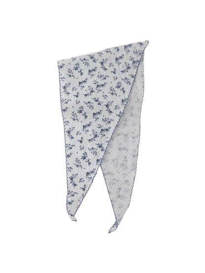 Scarvii - Floral Striped Print Triangle Bandana