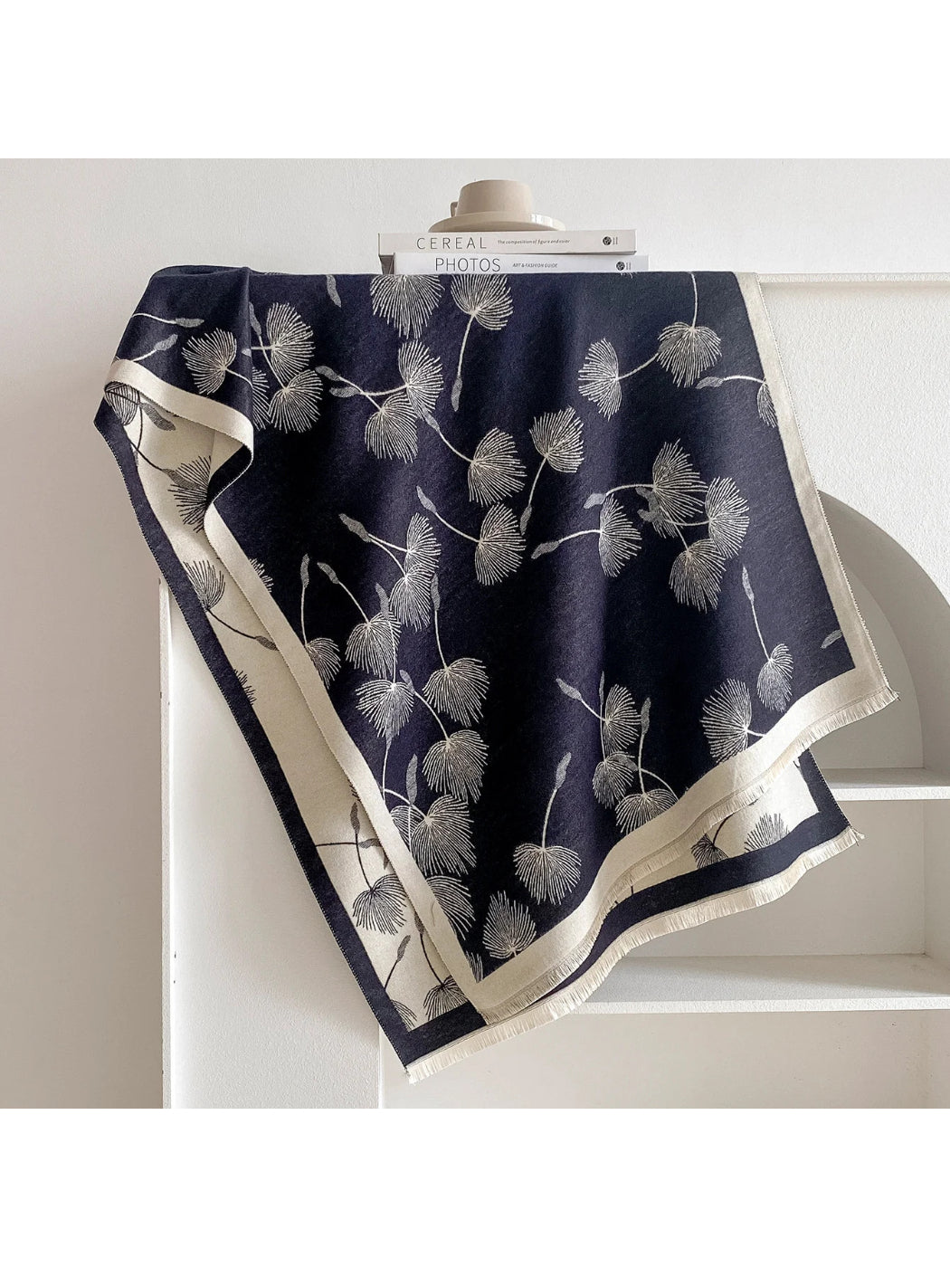 Scarvii Red Dandelion Print Shawl Wrap
