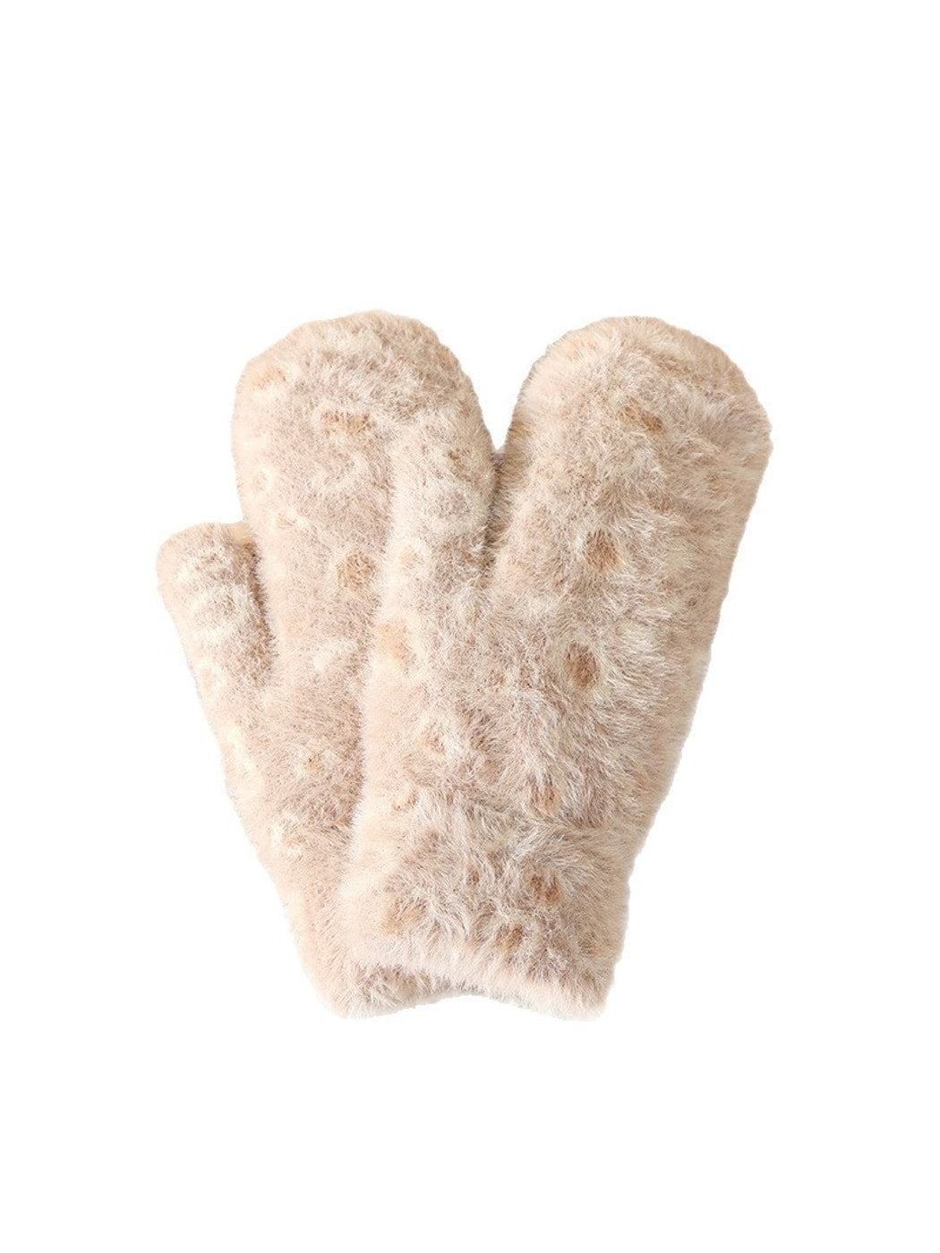 Gloving - Women's Fuzzy Leopard Print Mittens
