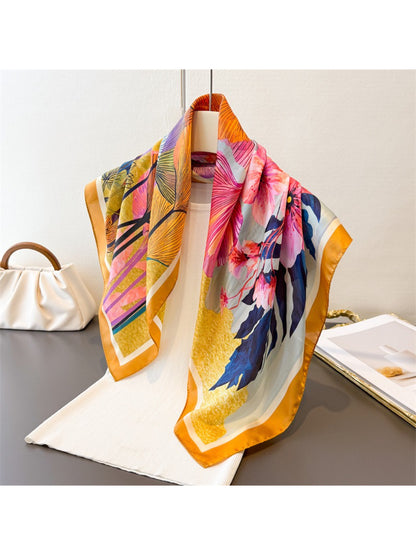 Scarvii - Romantic Floral Print Square Scarf