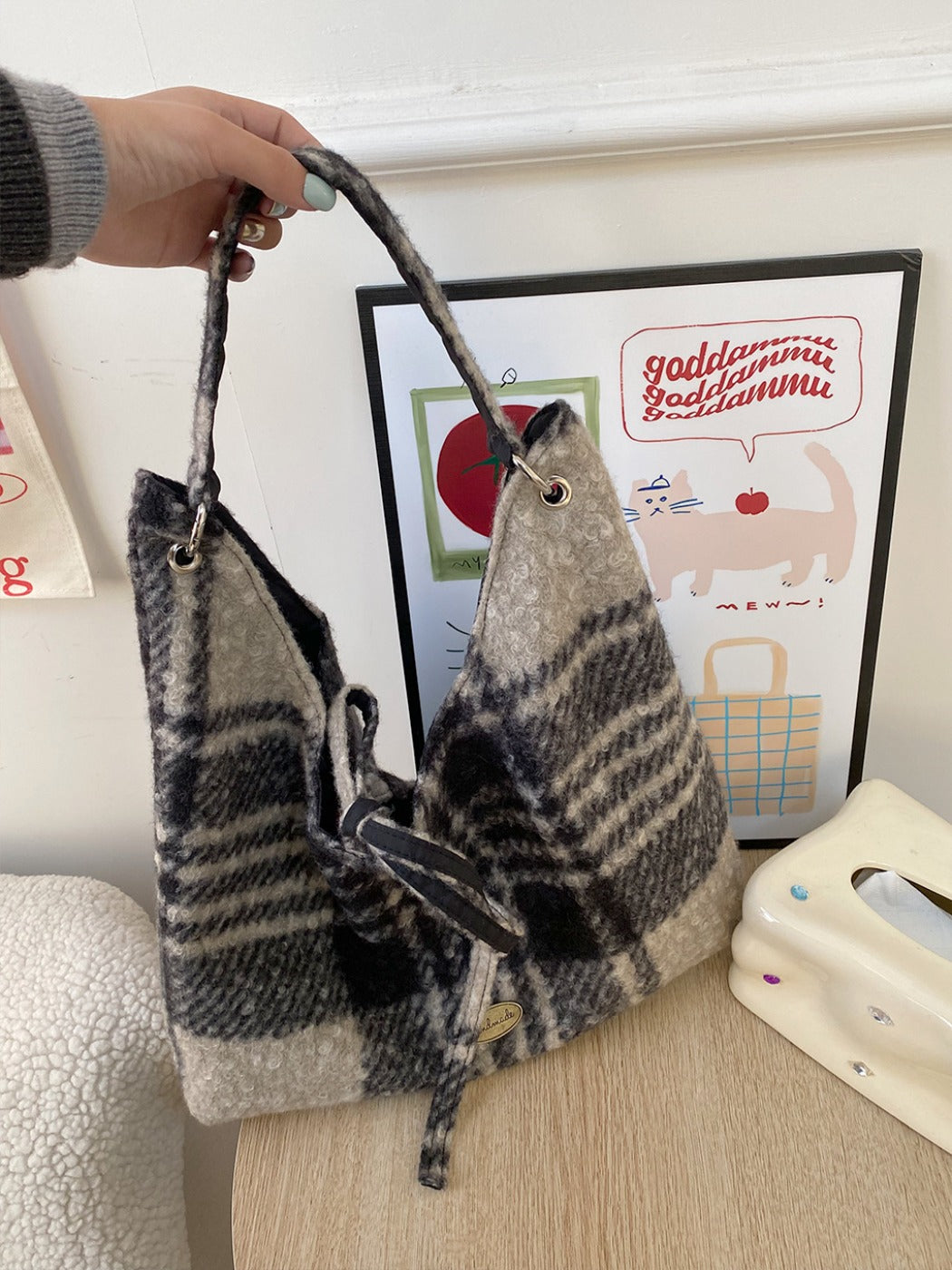Cosbai - Double-Sided Single-Shoulder Tote Bag