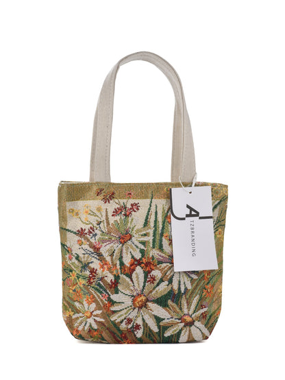 Cosbai - Embroidered Canvas Handbag