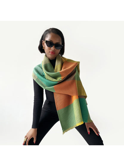Scarvii - Colorblock Striped Winter Scarf