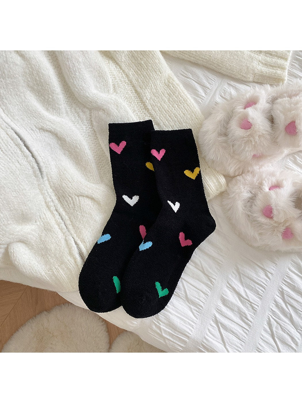 Rufia - Playful Mixed Motif Casual Crew Socks