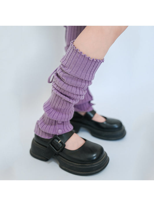 Cozyra - Y2K Ballet-Inspired Ribbed Leg Warmers