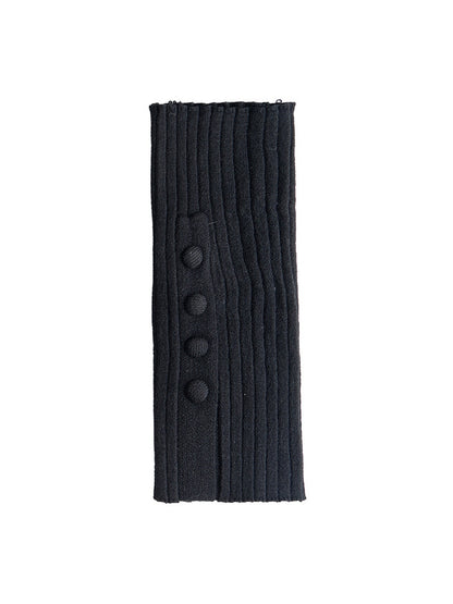 Cozyra - Ribbed Knit Button-Detail Leg Warmers