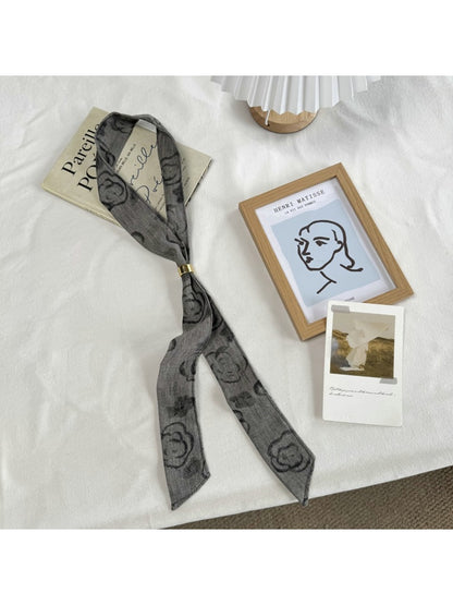 Scarvii - Printed Slim Tie Neck Fashion Necklace