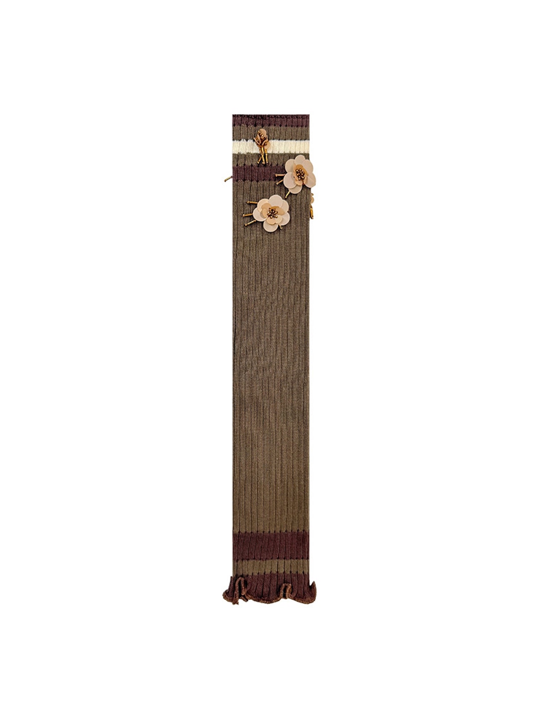 Cozyra - Floral Ribbed Women's Knit Leg Warmers