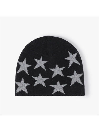 Haila - Star Jacquard Fleece-Lined Knit Beanie