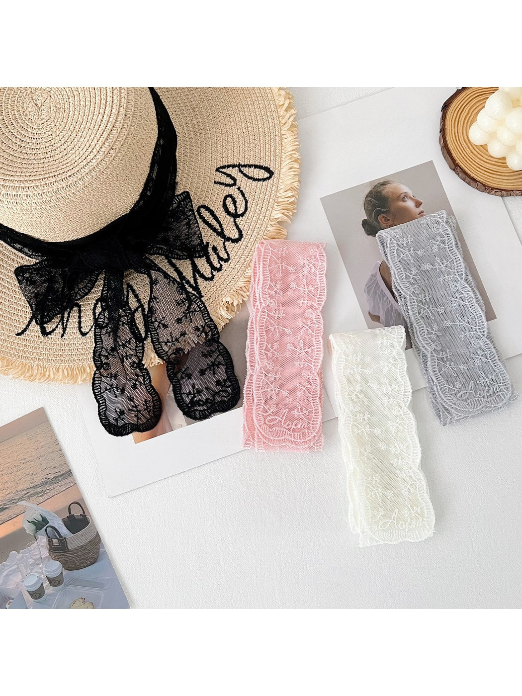 Scarvii - Lace Long Narrow Styling Scarf
