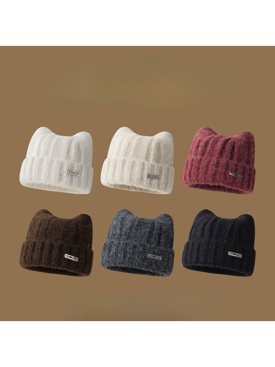 Haila - Soft Ribbed Cat Ear Knit Beanie