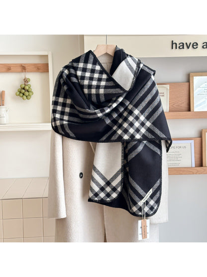 Scarvii - Plaid Reversible Cozy Wrap Scarf