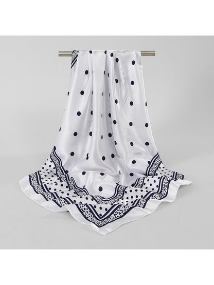Scarvii - Retro Polka Dot Printed Fashion Square Scarf