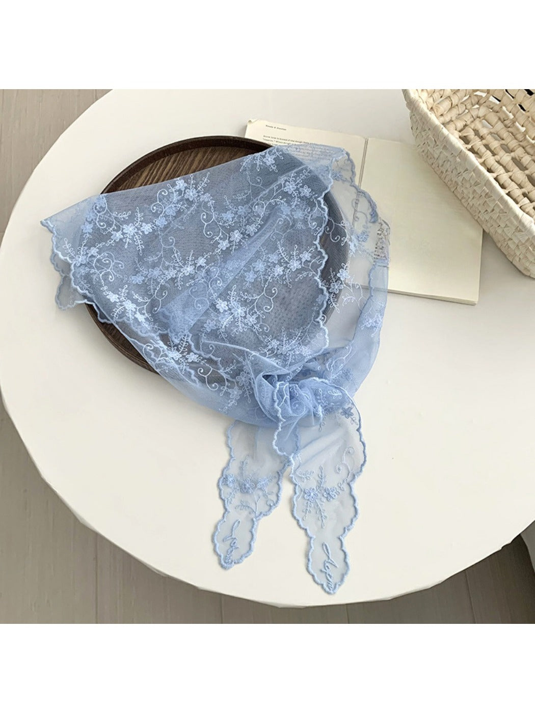 Scarvii - Sweet Lace Sheer Triangle Scarf - Feminine & Delicate