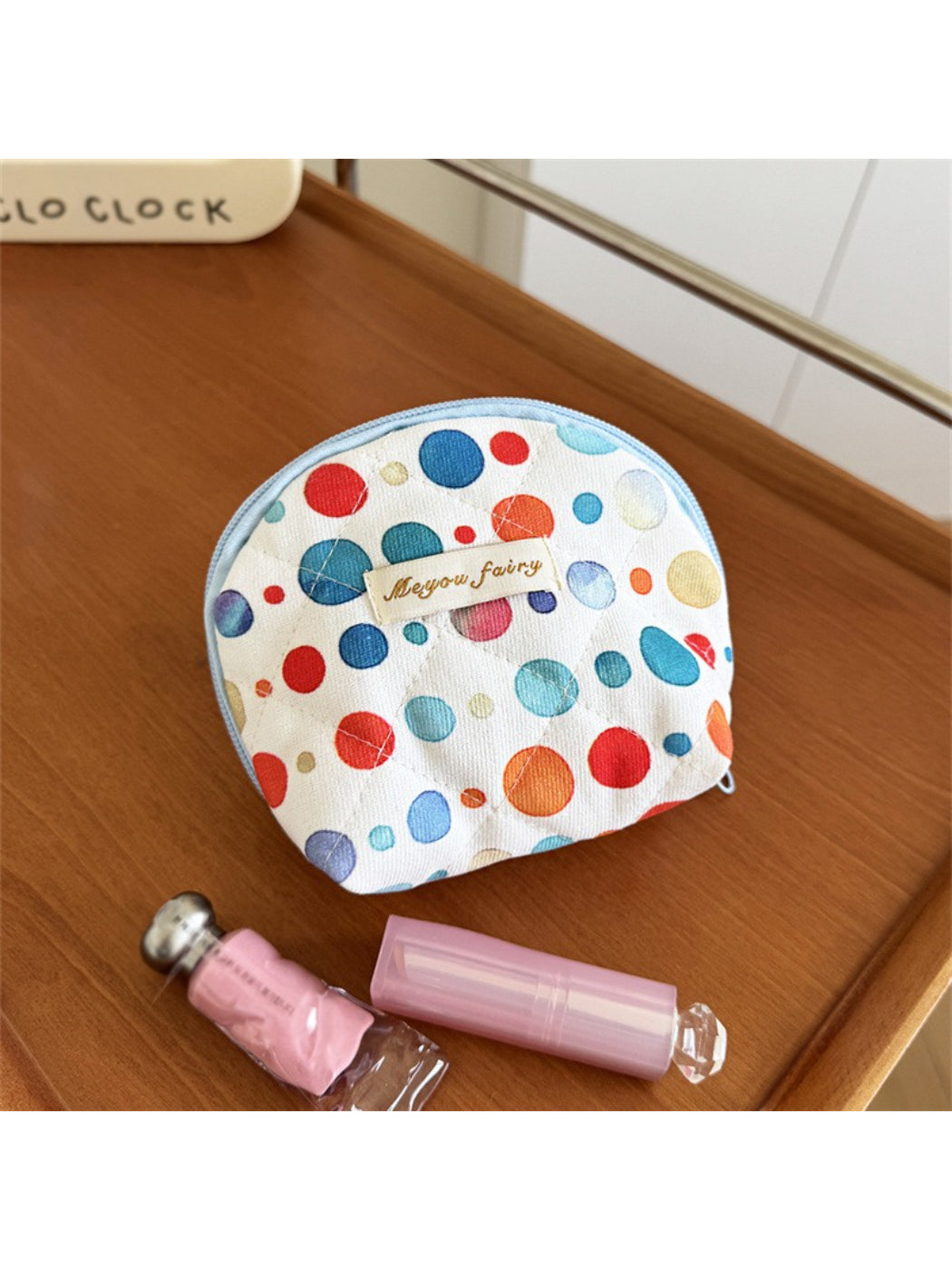 Cosbai Colorful Polka Dot Zip Bag product image