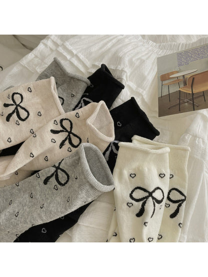 Rufia - Bow Dot Pattern Crew Socks