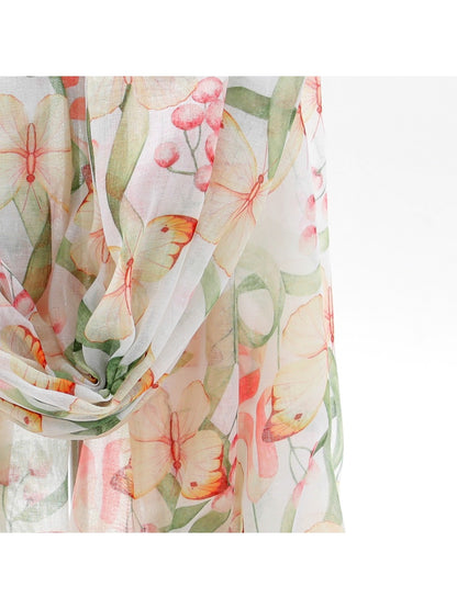 Scarvii - Butterfly Print Lightweight Travel Scarf