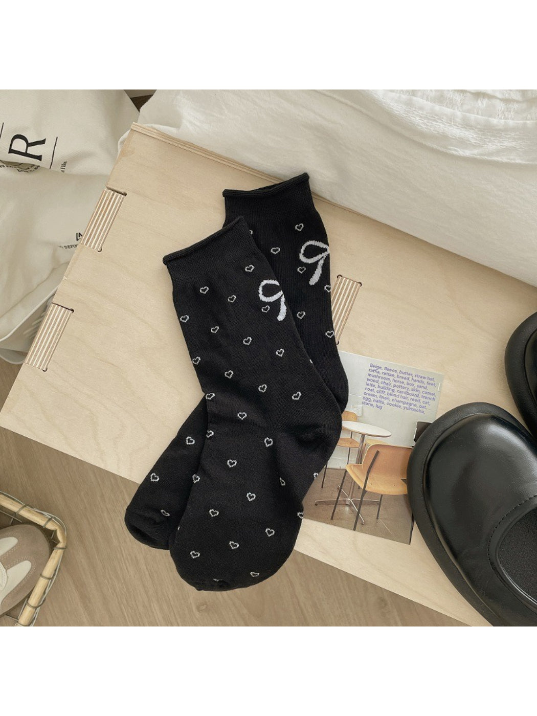 Rufia - Bow Dot Pattern Crew Socks