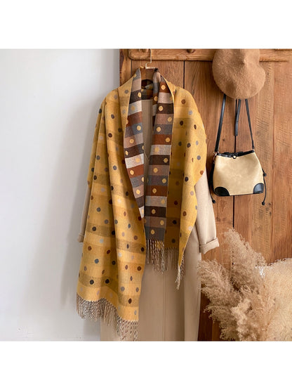 Scarvii - Color Block Polka Dot Scarf & Wrap