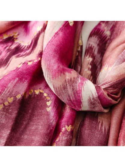 Scarvii - Winter Scarf & Shawl with Gold Foil Printing & Mountain Pattern