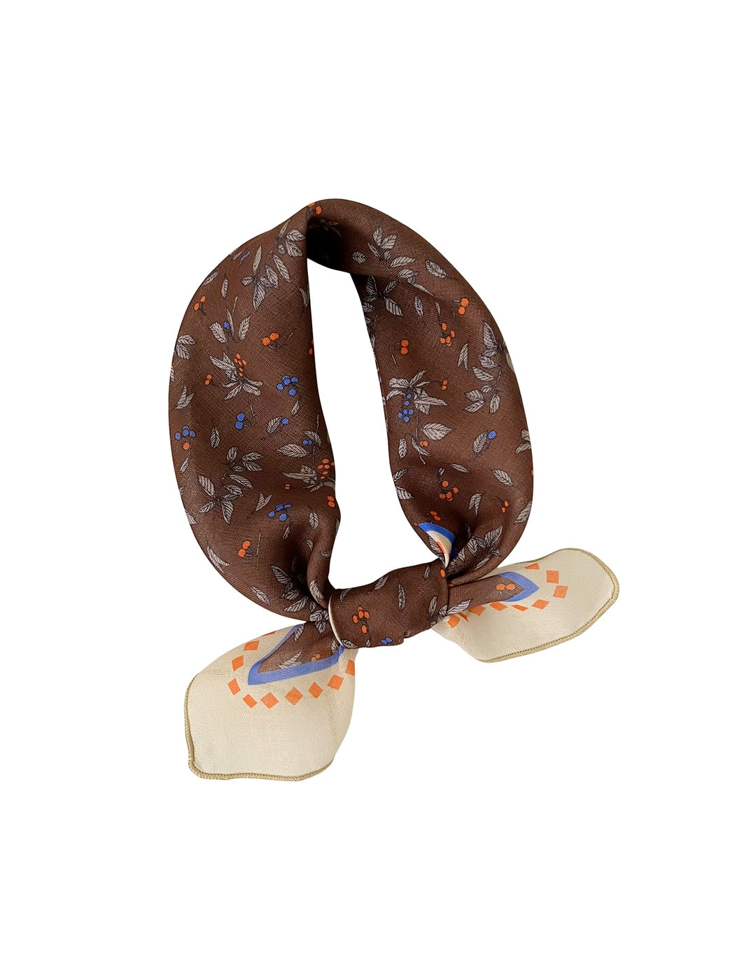 Scarvii - Botanical Print Contrast Border Square Scarf