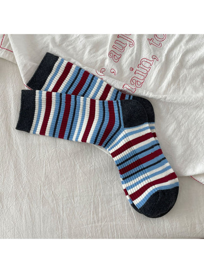 Rufia - Preppy Vintage Stripe Crew Socks