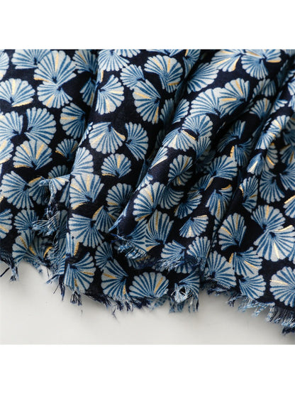 Scarvii - Lightweight Allover Leaf Print Scarf