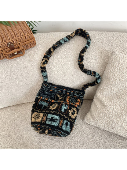 Cosbai - Patterned Soft Knit Shoulder Bag