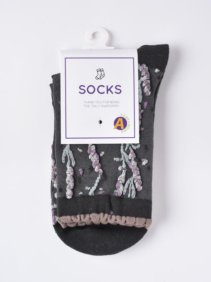 Rufia - Vintage Floral Relief Crew Socks